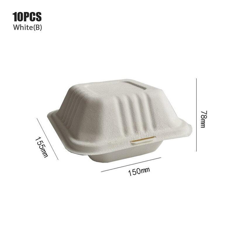 10PCS Disposable Biodegradable 6 Inch Hamburger Box,Bento Lunch Box Baking Cak Food Containers Dessert Protection Snack Box - Earth Thanks - 10PCS Disposable Biodegradable 6 Inch Hamburger Box,Bento Lunch Box Baking Cak Food Containers Dessert Protection Snack Box - natural, vegan, eco-friendly, organic, sustainable, biodegradable, natural, non-toxic, plastic-free, vegan