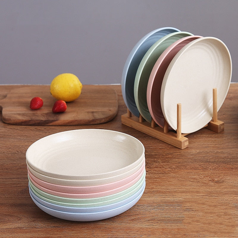 Top Quality Multi-Color Wheat Straw Plastic Plates Outdoor Fruit