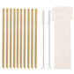 Natural Bamboo Straws with Cleaning Brush - Set of 10
