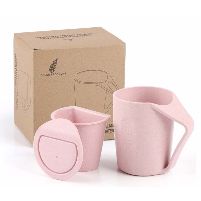 Wheat Straw Tea Cup Set with Lid and Infuser
