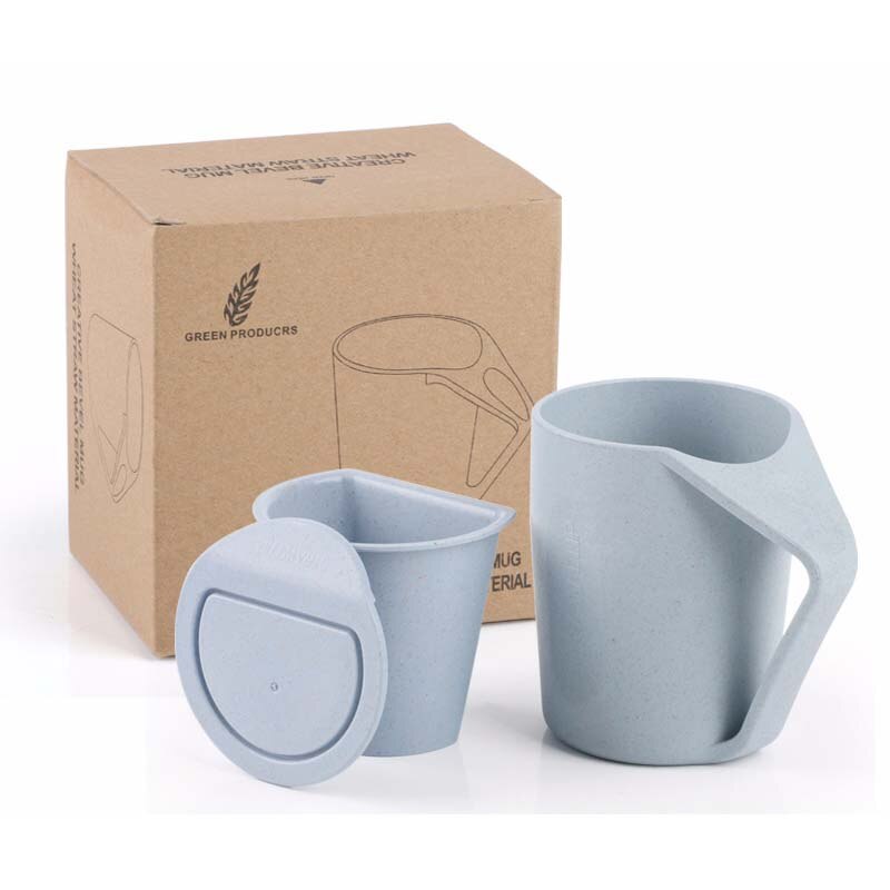 Wheat Straw Tea Cup Set with Lid and Infuser