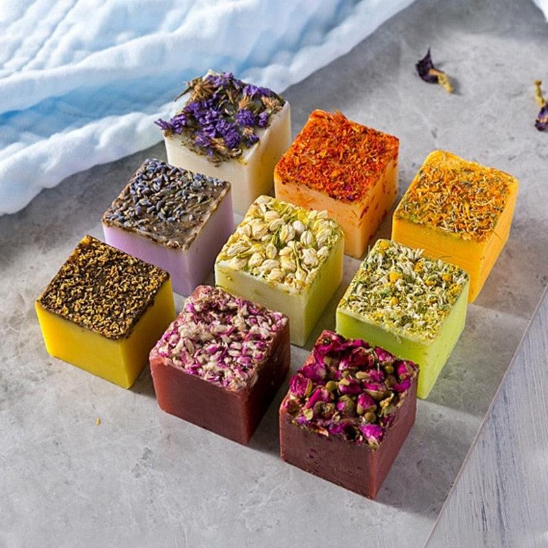 Dry Flower Essential Oil Soap - Nourishing Skin Care Cleansing for Fac