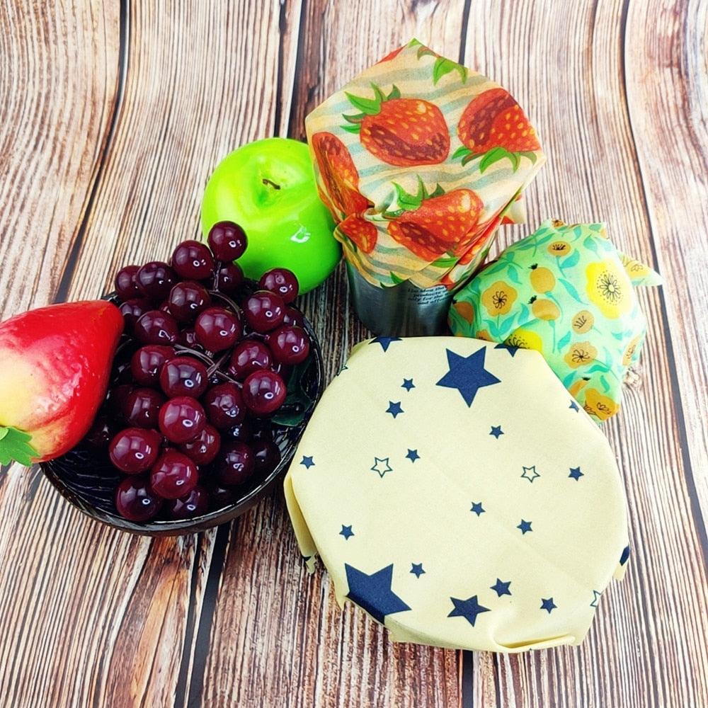 Reusable Storage Wrap 3 pcs - Sustainable, Organic Snacks, Cheese, Food Wrapping Paper - Beeswax Food Wraps - Fresh-Keeping Paper For Bread - The Ultimate Eco-Friendly Food Storage Solution