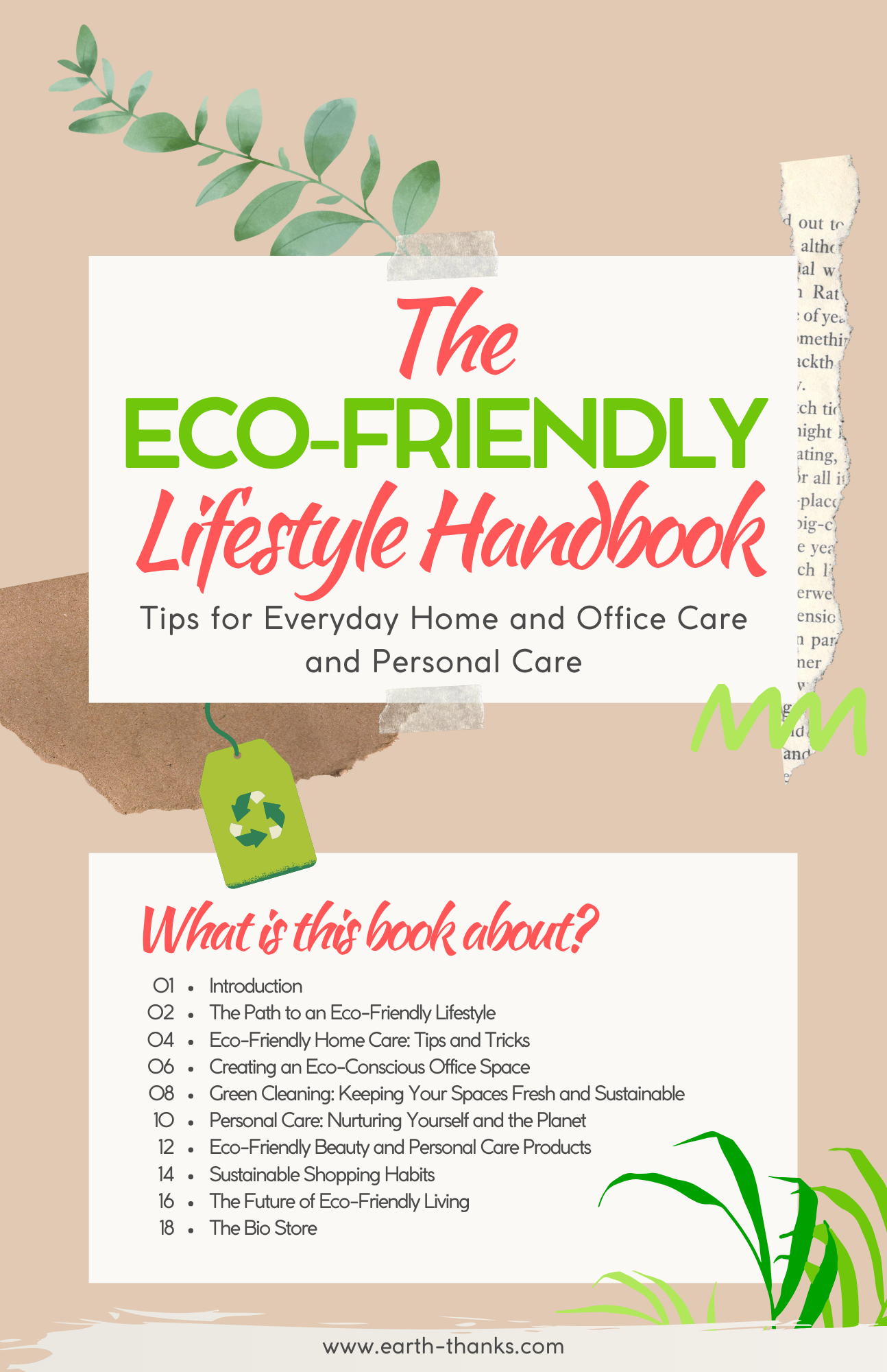 The Eco-Friendly Lifestyle Handbook: Tips for Everyday Home and Office Care and Personal Care - eBook