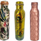 Colored Copper Water Bottle Set of 3 (1000 ml each) - Earth Thanks - Colored Copper Water Bottle Set of 3 (1000 ml each) - anti-microbial, antibacterial, antimicrobial, bottle, camping, coffee, copper, cup, dinner, dinnerware, drink, drinking cup, fresh, health, home, house, insulated, kitchen, liquid, lunch, metal, non tossico, non toxic, outdoor, picnic, plastic free, portable, recyclable, recycle, recycle friendly, reusable, save food, stay safe, sterile, tea, travel, vegan friendly, water, water bottle