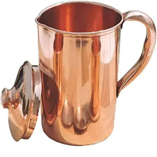 Design Pure Copper Water Jug Pitcher with Lid - Earth Thanks - Design Pure Copper Water Jug Pitcher with Lid - anti-microbial, antibacterial, antimicrobial, bottle, coffee, container, copper, cup, dinner, dinnerware, drink, drinking cup, drinking glass, drinking tumbler, health, home, home care, house, insulated, jug, kitchen, kitchen ware, liquid, lunch, metal, milk, non toxic, pitcher, recyclable, recycle, recycle friendly, reusable, sterile, tableware, tea, tumbler, vegan friendly, water, water bottle