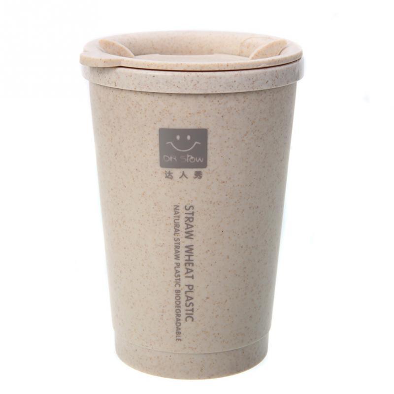Double Wall Wheat Straw Coffee Cup 300ML - Green Upshot