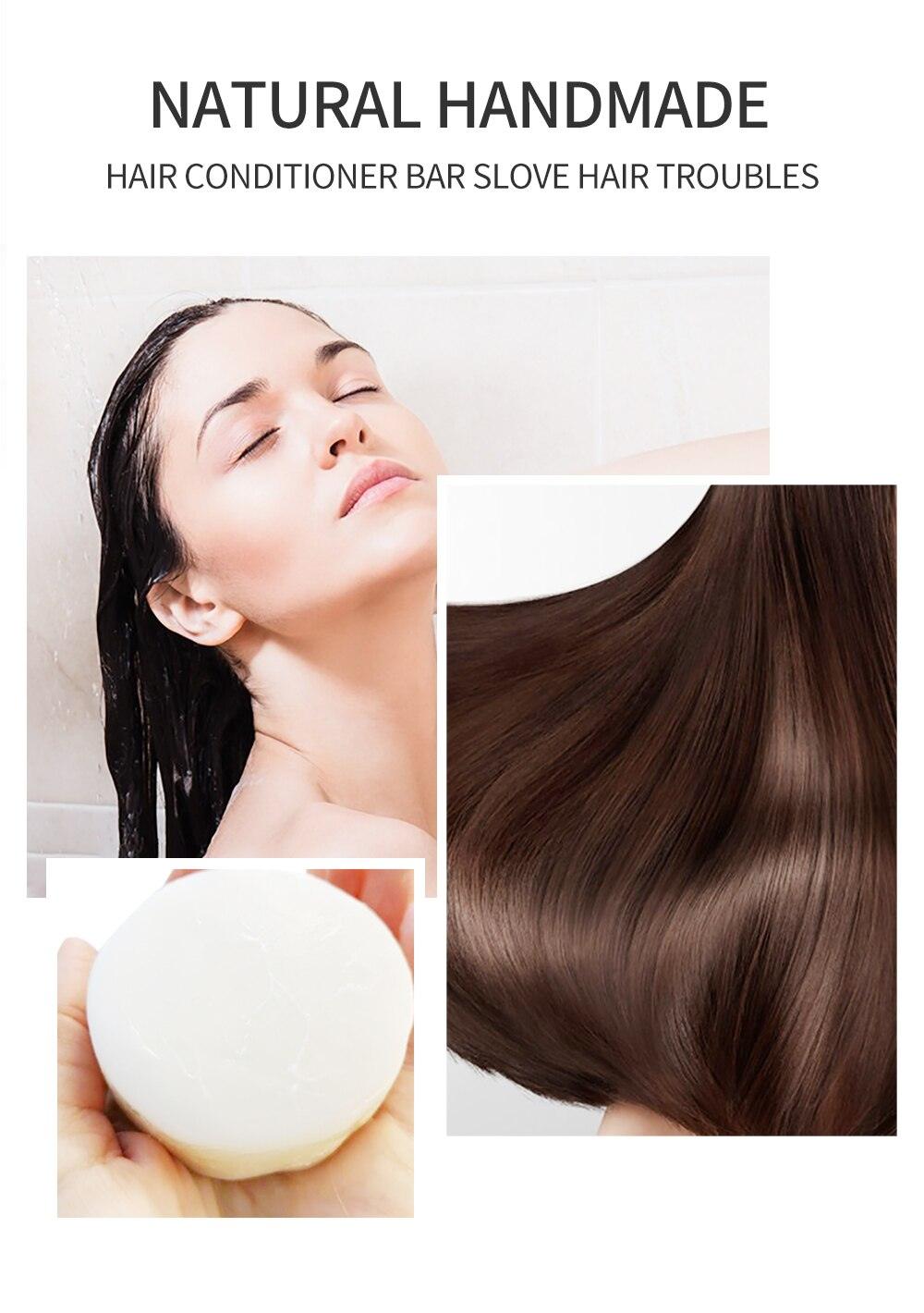 Sapone solido per balsamo per capelli biologico fatto a mano - 60 g Riparazione idratante profonda per capelli secchi e danneggiati