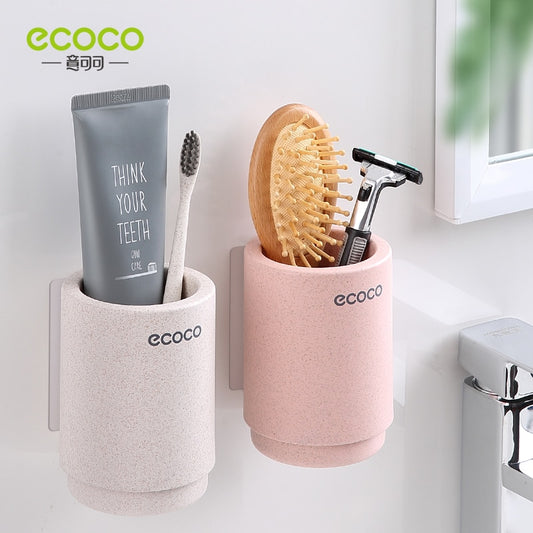 Portaspazzolino ecologico con magnete in paglia di grano per il bagno di casa