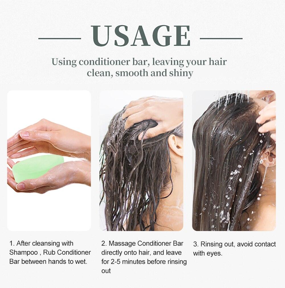 Sapone solido per balsamo per capelli biologico fatto a mano - 60 g Riparazione idratante profonda per capelli secchi e danneggiati