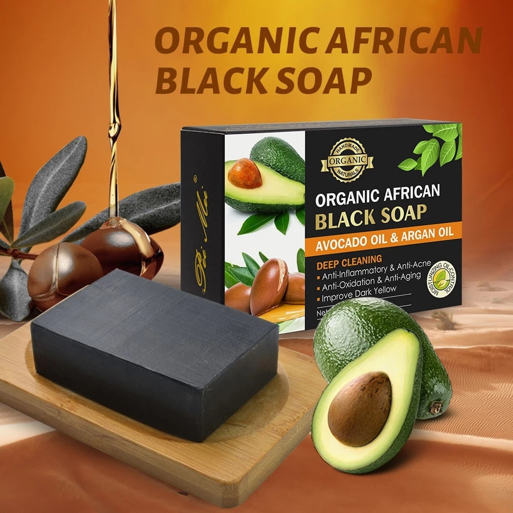 Organic African Black Soap Deep Cleaning Anti-Aging Repair 120g