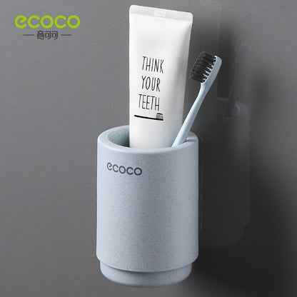 Eco-Friendly Wheat Straw Magnet Toothbrush Holder for Home Bathroom