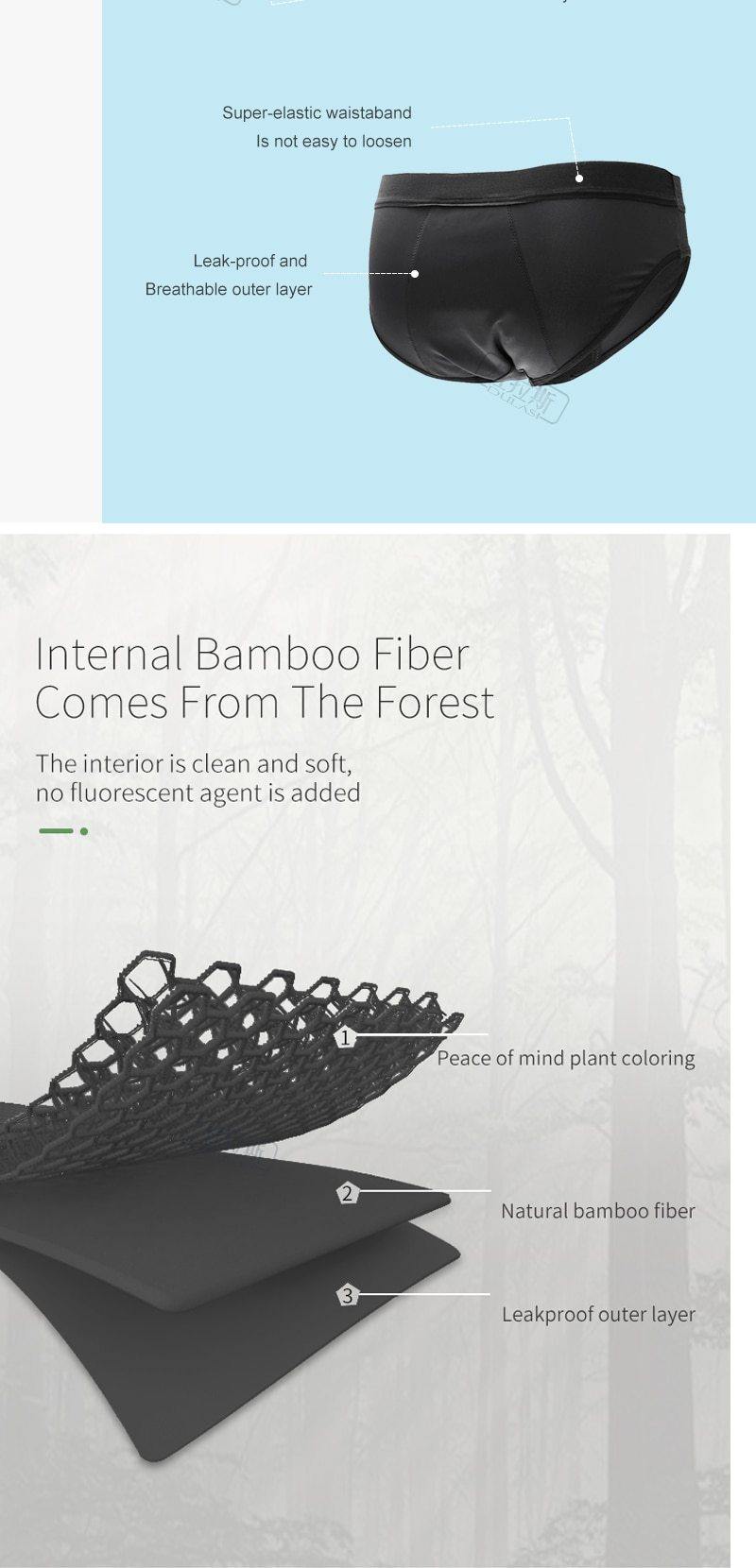 Leakproof Antibacterial Bamboo Menstrual Underwear - Earth Thanks - Leakproof Antibacterial Bamboo Menstrual Underwear - anti-microbial, antibacterial, antimicrobial, bamboo, bamboo fiber, blood, body care, compostable, cotton, health, hygiene, incontinence, menstrual, non toxic, panties, portable, recyclable, recycle, recycle friendly, restroom, reusable, self-care, selfcare, soft, sterile, tampons, toilet, travel, underwear, urination, urine, vegan friendly, woman, women, women care