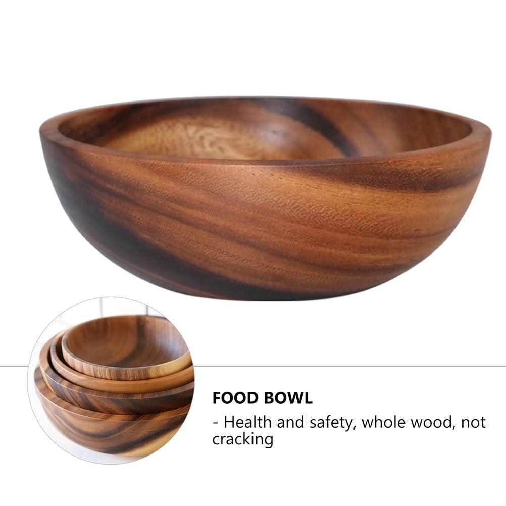 Natural Wood Bowl Eco Friendly Fruit Salad Noodles Rice Ice Cream Wood Bowl Art Craft Decoration Kitchen Tools  wooden tableware - Earth Thanks - Natural Wood Bowl Eco Friendly Fruit Salad Noodles Rice Ice Cream Wood Bowl Art Craft Decoration Kitchen Tools  wooden tableware - natural, vegan, eco-friendly, organic, sustainable, biodegradable, natural, non-toxic, plastic-free, wood, wooden