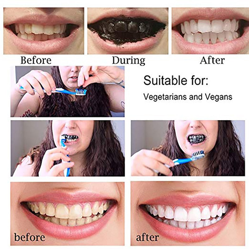 Teeth Whitening Bamboo Charcoal Toothbrush & Tooth Powder Set