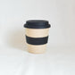 Bamboo Fiber Coffee Cup with Silicone Lid and Handle - 300ml Biodegradable Drink Cup, Eco-Friendly Coffee Cup with Band