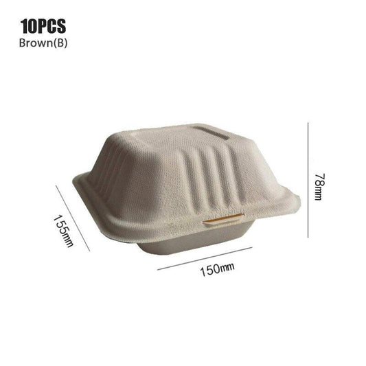 10PCS Disposable Biodegradable 6 Inch Hamburger Box,Bento Lunch Box Baking Cak Food Containers Dessert Protection Snack Box - Earth Thanks - 10PCS Disposable Biodegradable 6 Inch Hamburger Box,Bento Lunch Box Baking Cak Food Containers Dessert Protection Snack Box - natural, vegan, eco-friendly, organic, sustainable, biodegradable, natural, non-toxic, plastic-free, vegan