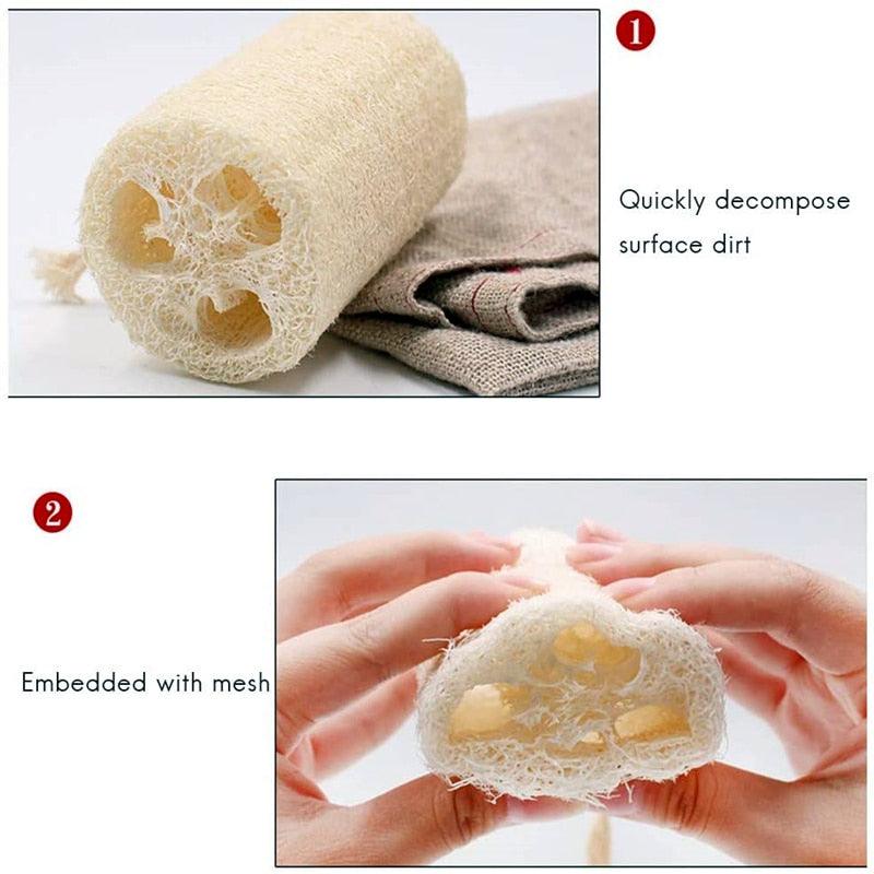 Natural Loofah Dish Scrubber Vegetable Sponge Kitchen Cellulose Scouring Pad with Hang Rope Biodegradable Luffa Sponges - Earth Thanks - Natural Loofah Dish Scrubber Vegetable Sponge Kitchen Cellulose Scouring Pad with Hang Rope Biodegradable Luffa Sponges - natural, vegan, eco-friendly, organic, sustainable, biodegradable, body care, natural, non-toxic, organic, paper, plastic-free, soap, vegan