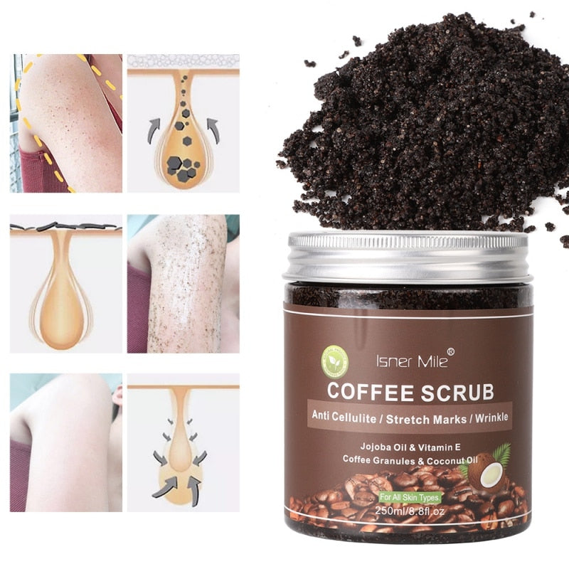 Scrub corpo al caffè - Esfoliante, idratante e anticellulite - 250 ml