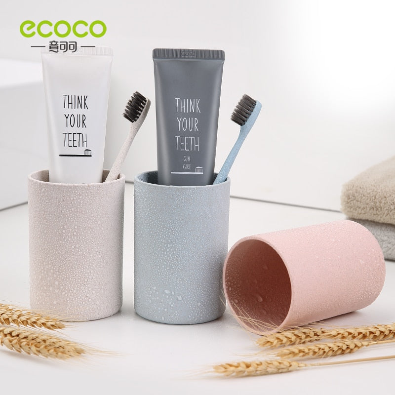 Eco-Friendly Wheat Straw Magnet Toothbrush Holder for Home Bathroom