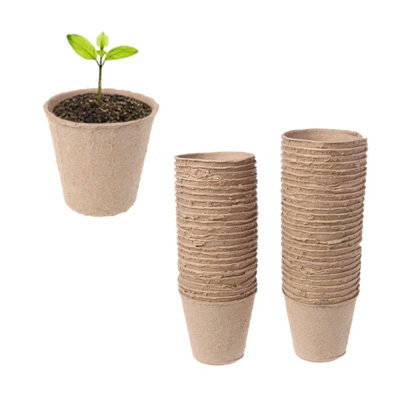 50Pcs 2.4" Paper Pot Starters Seedling Herb Seed Nursery Cup Kit Organic Biodegradable Eco-Friendly Home Cultivation - Earth Thanks - 50Pcs 2.4" Paper Pot Starters Seedling Herb Seed Nursery Cup Kit Organic Biodegradable Eco-Friendly Home Cultivation - natural, vegan, eco-friendly, organic, sustainable, biodegradable, garden, natural, nature, non-toxic, outdoor, paper, plant, plant-based, plastic-free, seeds, vegan