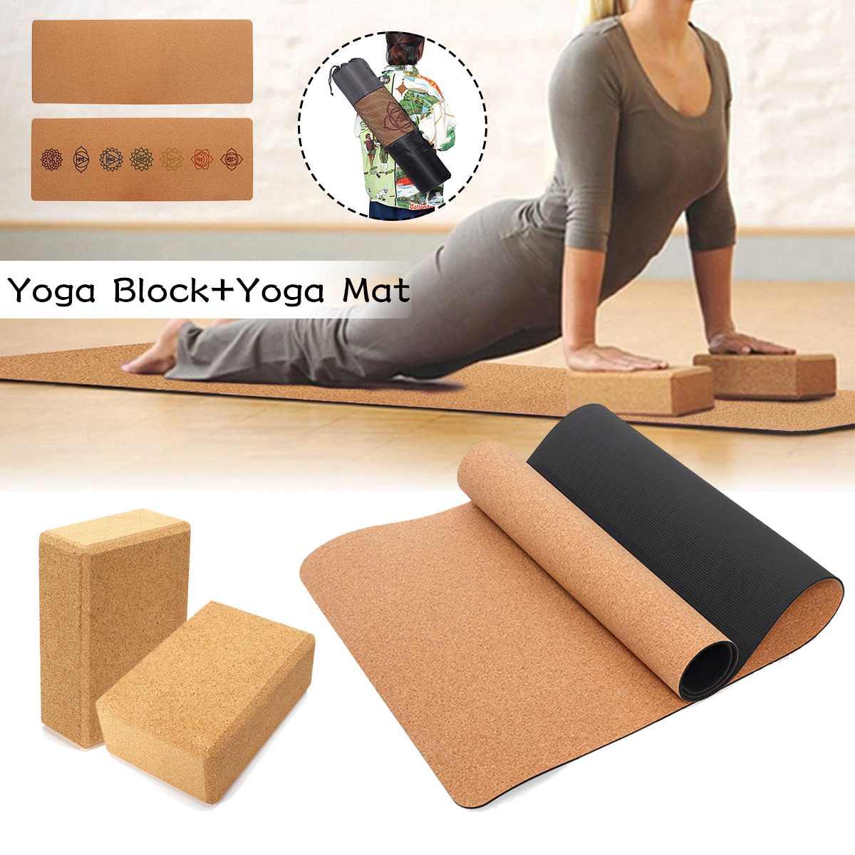 Eco-friendly cork yoga mat made from organic & natural cork 61x183cm -  BESTSELLER! - Cork yoga mats & cork yoga block - Experts in cork products!