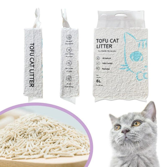 Lettiera per gatti biodegradabile senza polvere agglomerante - Formula naturale di tofu e tè verde