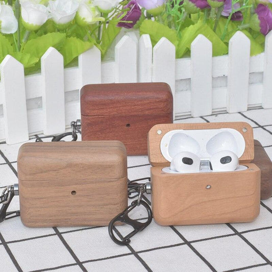 For Airpods Pro Case Wood For Airpods 3 / 2 / Pro Case Natural Bamboo Cases Apple AirPods Case Walnut Wooden Cases - Earth Thanks - For Airpods Pro Case Wood For Airpods 3 / 2 / Pro Case Natural Bamboo Cases Apple AirPods Case Walnut Wooden Cases - natural, vegan, eco-friendly, organic, sustainable, bamboo, biodegradable, natural, non-toxic, office supplies, plastic-free, vegan, wood, wooden