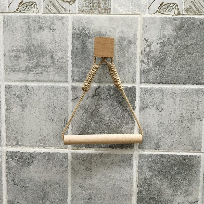 Nail-free Hemp Bathroom Towel Hook or Toilet Paper Holder - The Ultimate Sustainable and Convenient Bathroom Accessory