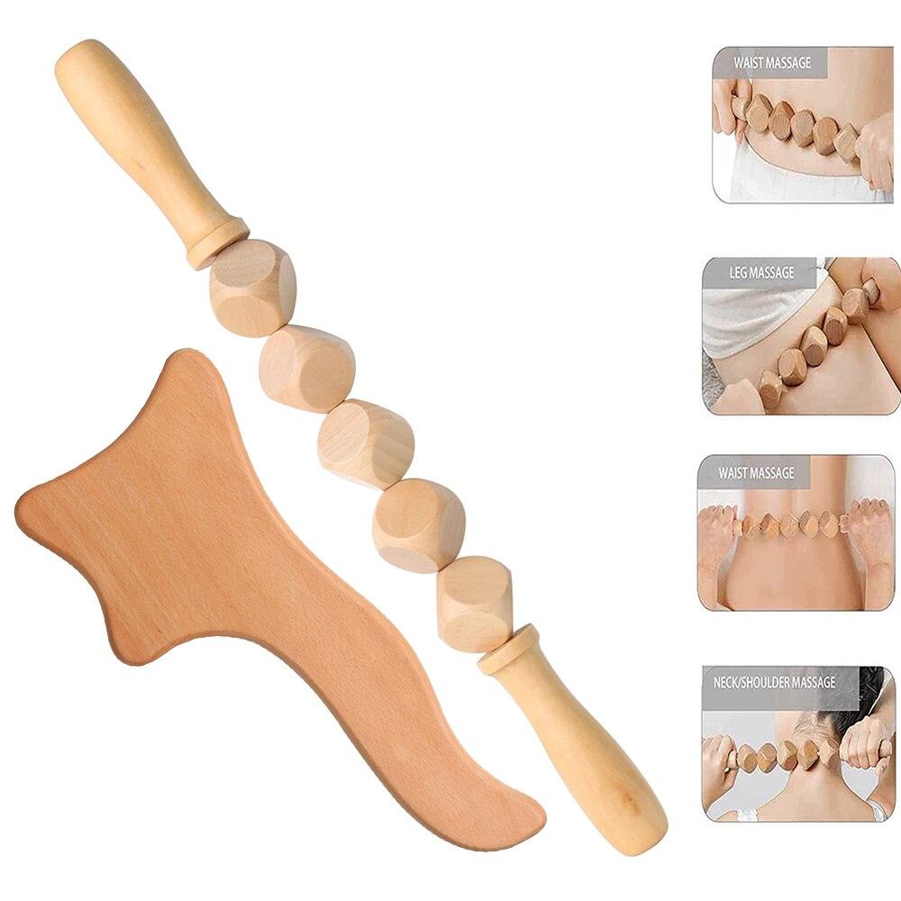 Useful Sports Full Body Muscle Massager Wood Roller Stick Trigger