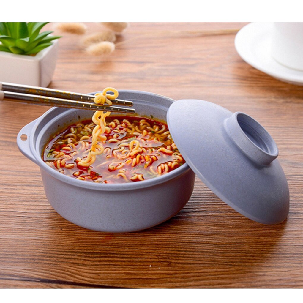 Japanese-Style Instant Noodle Bowl with Lid for Student and Restaurant Use