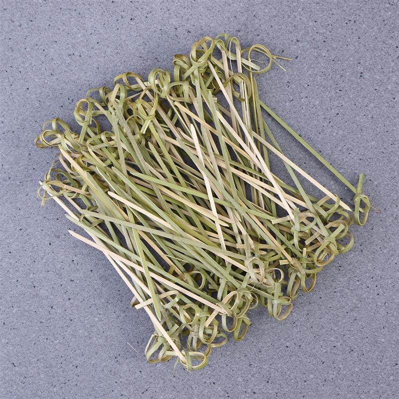 100pcs Disposable Bamboo Knot Skewers Cocktail Picks with Twisted Ends for Cocktail Party Barbeque Snacks Club Sandwiches - Earth Thanks - 100pcs Disposable Bamboo Knot Skewers Cocktail Picks with Twisted Ends for Cocktail Party Barbeque Snacks Club Sandwiches - natural, vegan, eco-friendly, organic, sustainable, bamboo, biodegradable, natural, non-toxic, plastic-free, vegan