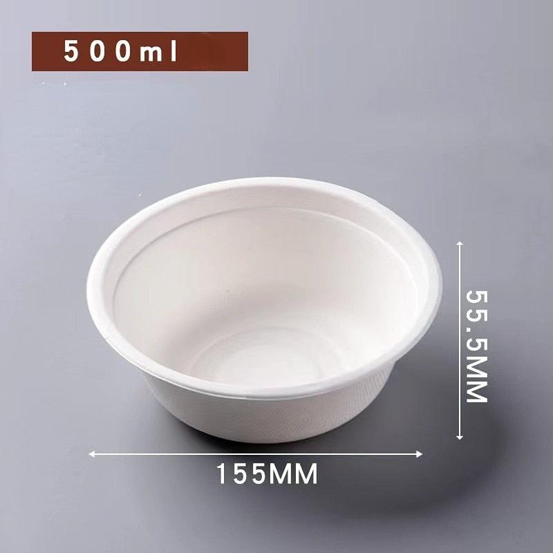 50Pcs Disposable Paper Bowl Sugar Cane Bowl Strong Bagasse Bowl Eco-Friendly Biodegradable And Compostable Party Bowl Container - Earth Thanks - 50Pcs Disposable Paper Bowl Sugar Cane Bowl Strong Bagasse Bowl Eco-Friendly Biodegradable And Compostable Party Bowl Container - natural, vegan, eco-friendly, organic, sustainable, biodegradable, natural, non-toxic, paper, plastic-free, vegan