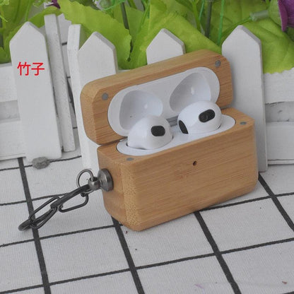 For Airpods Pro Case Wood For Airpods 3 / 2 / Pro Case Natural Bamboo Cases Apple AirPods Case Walnut Wooden Cases - Earth Thanks - For Airpods Pro Case Wood For Airpods 3 / 2 / Pro Case Natural Bamboo Cases Apple AirPods Case Walnut Wooden Cases - natural, vegan, eco-friendly, organic, sustainable, bamboo, biodegradable, natural, non-toxic, office supplies, plastic-free, vegan, wood, wooden