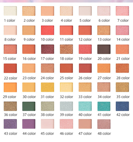 Palette di ombretti Matte Vegan Eye - 48 colori Palette di ombretti portatili con specchio