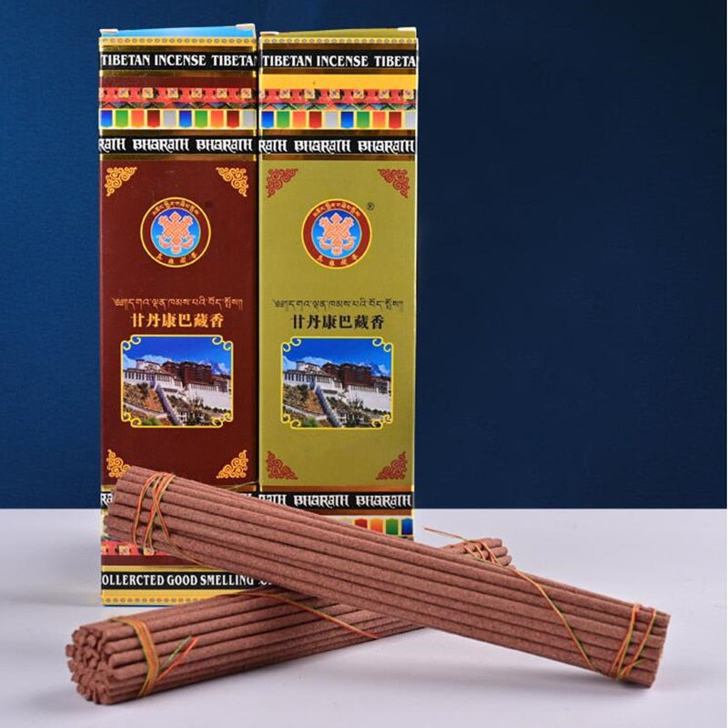 Bastoncino di incenso medicinale tibetano fatto a mano 70 pezzi - Fragranza aromatica di legno di sandalo tibetano naturale per aromaterapia