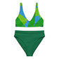 Recycled High-waisted Green Earth Bikini - Earth Thanks - Recycled High-waisted Green Earth Bikini - natural, vegan, eco-friendly, organic, sustainable, accessories, apparel, beach, beach wear, beachwear, bikini, sea, summer, swim, swimming pool