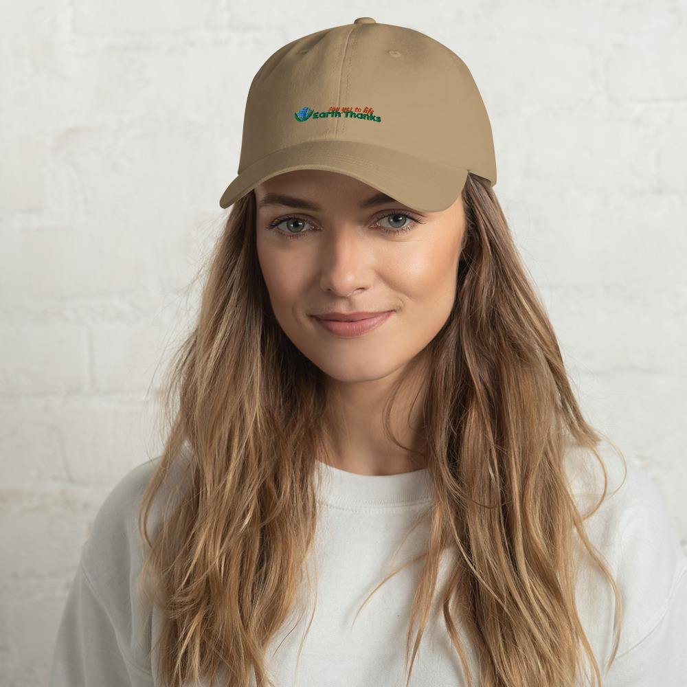 Earth Thanks Baseball Hat - Earth Thanks - Earth Thanks Baseball Hat - natural, vegan, eco-friendly, organic, sustainable, attractive, bathing cap, cap, clothing, cute, happy, hardhat, hat, headdress, industry, male, man, worker