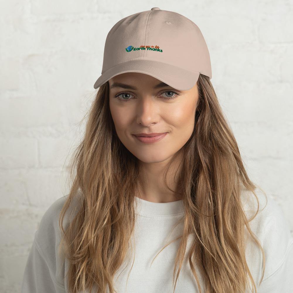 Earth Thanks Baseball Hat - Earth Thanks - Earth Thanks Baseball Hat - natural, vegan, eco-friendly, organic, sustainable, attractive, bathing cap, cap, clothing, cute, happy, hardhat, hat, headdress, industry, male, man, worker