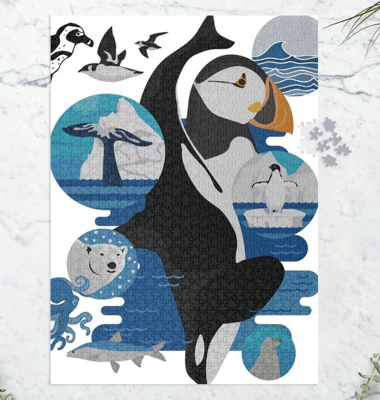 Raised by Waves Recycled Cardboard Jigsaw Puzzle - 1000 Pieces - The Ultimate Sustainable and Fun Puzzle