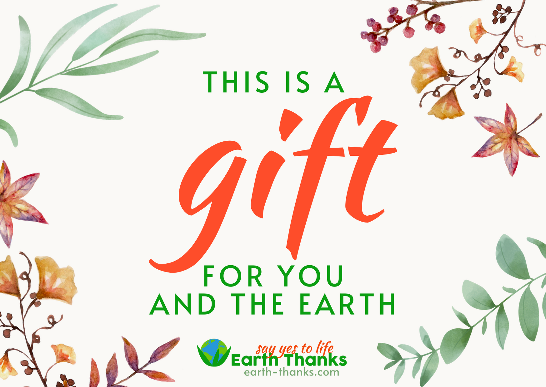 Gift Card - Earth Thanks - Gift Card - natural, vegan, eco-friendly, organic, sustainable, alternative to plastic, china, eco, eco-friendly, ecofriendly, environment, environmental, environmental friendly, environmentally friendly, free shipping, gift card, made in china, natural, non toxic, offset carbon, plastic, plastic free, recyclable, recycle, recycle friendly, safe, save the earth, save the environment, save the planet, sustainable, vegan, vegan friendly