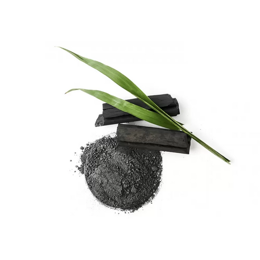Polvere di carbone di bambù nero biologico commestibile