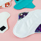 Bamboo Charcoal Reusable Menstrual Pads - Reusable, Antibacterial, and Washable Menstrual Pads - Set of 6/11 pcs