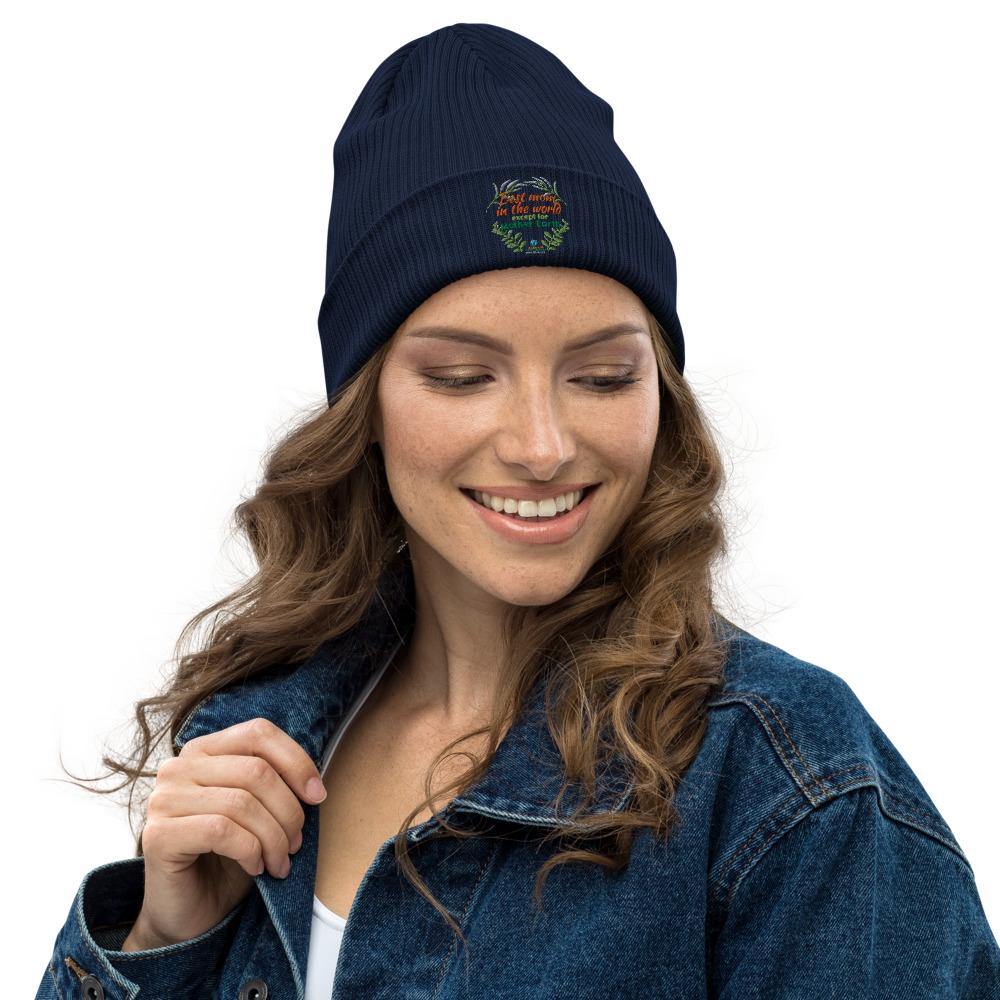 Best Mom in the World - Organic ribbed beanie - Earth Thanks - Best Mom in the World - Organic ribbed beanie - accessories, apparel, beanie, eco-fashion, hat, non toxic, organic cotton, outdoor, portable, recyclable, recycle friendly, reusable, stylish, travel, unisex