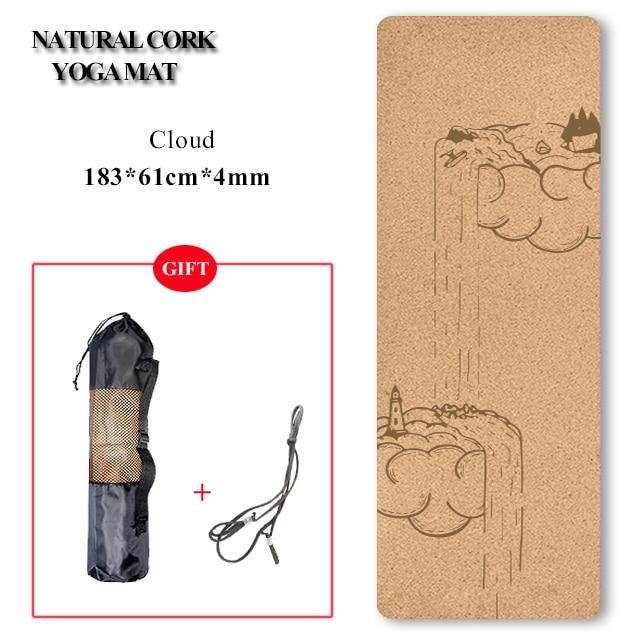 Eco-Friendly Natural Cork 7 Chakras Anti-Slip Yoga Mat + Free Yoga Bag