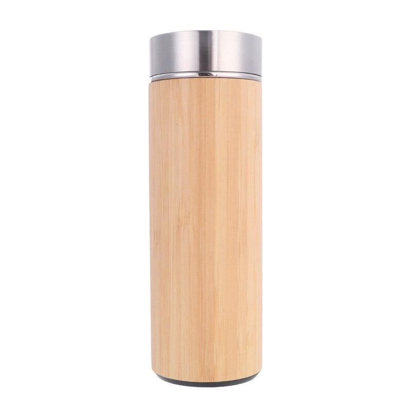 450 ml Smart Bamboo Thermos Bottle with Touch Temperature Display - Earth Thanks - 450 ml Smart Bamboo Thermos Bottle with Touch Temperature Display - natural, vegan, eco-friendly, organic, sustainable, alternative to plastic, bamboo, biodegradable, bottle, eco-friendly, ecofriendly, environment, natural, non toxic, plastic free, portable, recyclable, recycle, recycle friendly, save the environment, stainless steel, sustainable, temperature display, thermos, thermos bottle, vegan