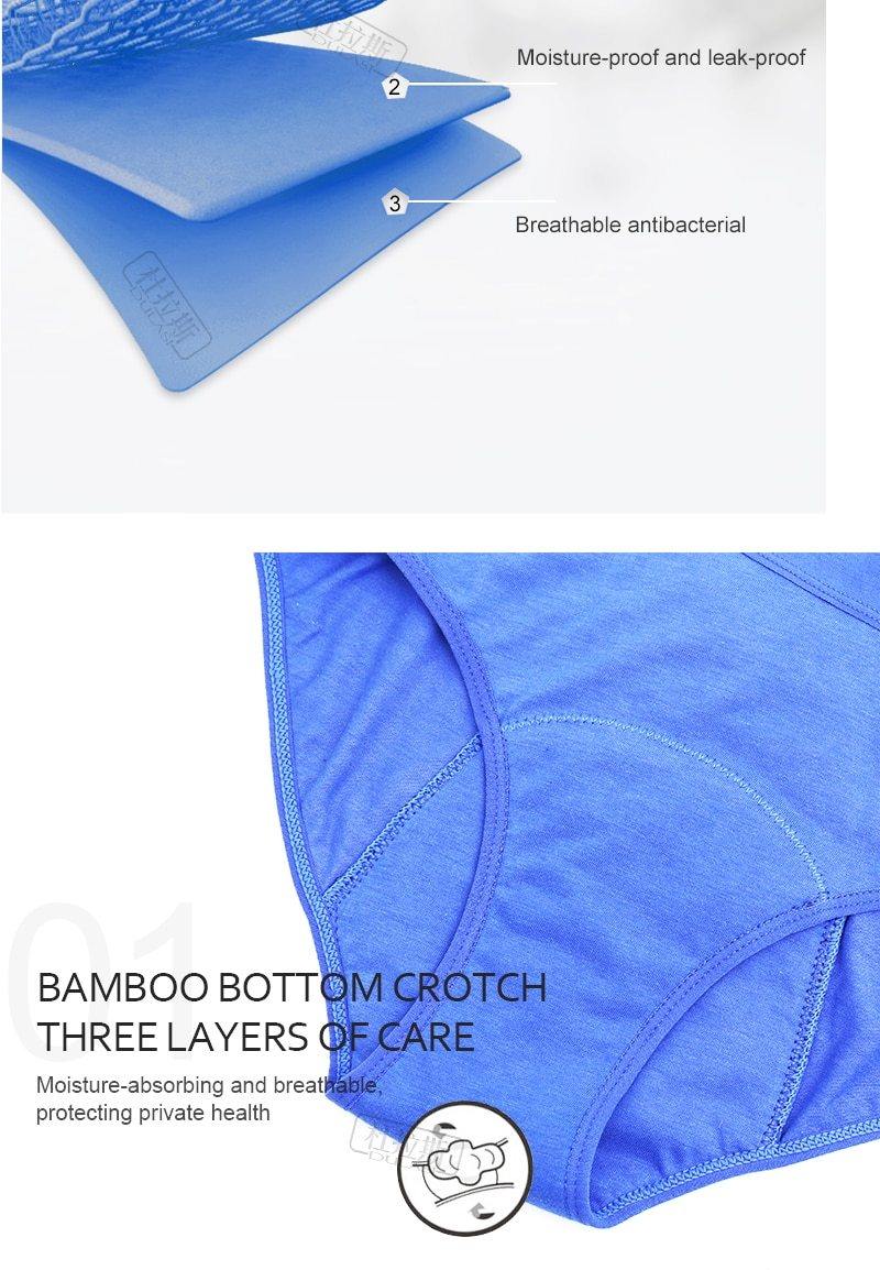 Bamboo Menstrual Panties Antibacterial  Large Size Women's Underwear -  3/5/7/10 - Aliexpress
