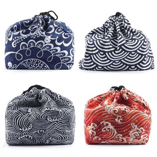 Japanese Style Lunch Box Cotton and Linen Bag - Eco-Friendly & Durable Reusable Food Container