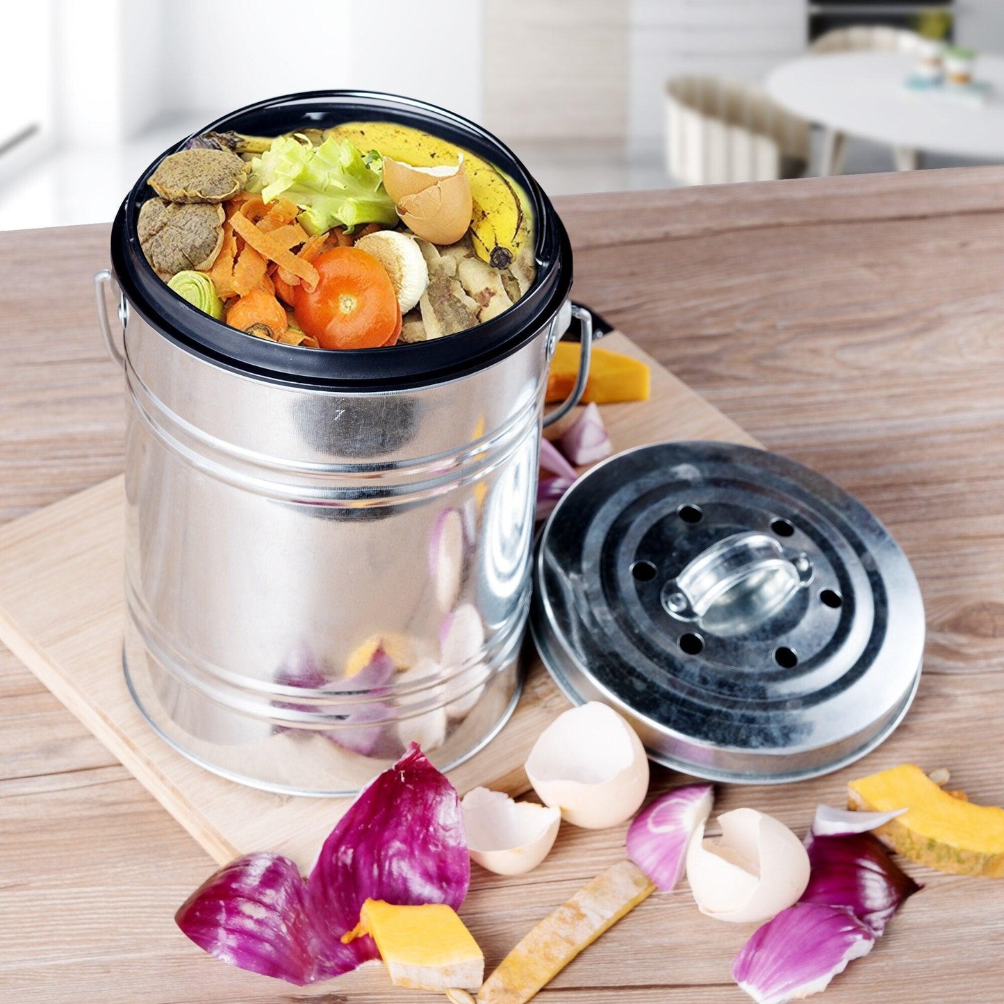 Stainless Steel Kitchen Compost Bin 3L – Earth Thanks