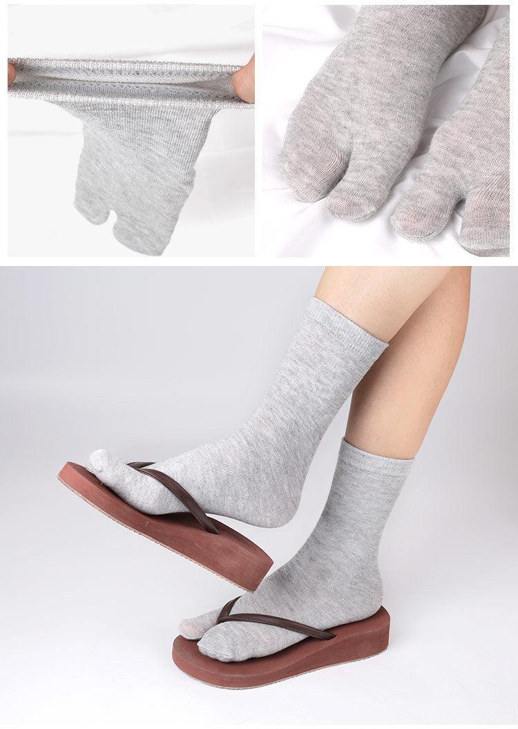 Japanese cotton tabi socks, RESSAPANDA, brown